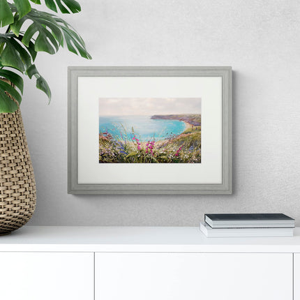 Seaside Framed Print - Dancing Cloughs Painting by Marie Mills - Coastal Themed Artwork - 45 x 35 cm