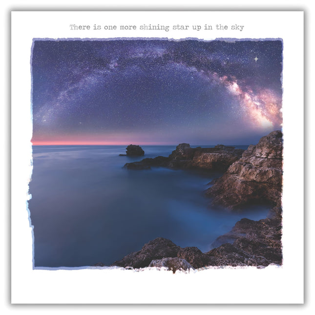 Sympathy / Condolence Card with 'One More Shining Star up in The Sky' Artistic Night Coastal Design