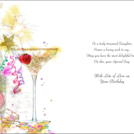Birthday Card for a Special Daughter – Champagne & Cocktail Design