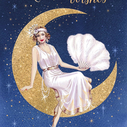 Birthday Card for Women - Glamorous Art Deco Design - Embossed Gold Foil Finish - Premium Greeting Card with Envelope