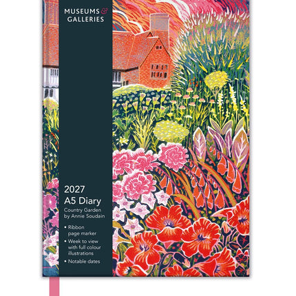2027 A5 Desk Diary - Week to View - Country Garden by Annie Soudain