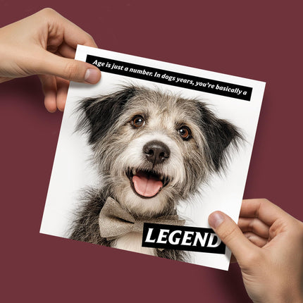 Funny Birthday Card for Men or Women - Amusing Dog Years Joke for Dog Lovers - Premium Greeting Card with Envelope - Eco-Friendly & Recyclable