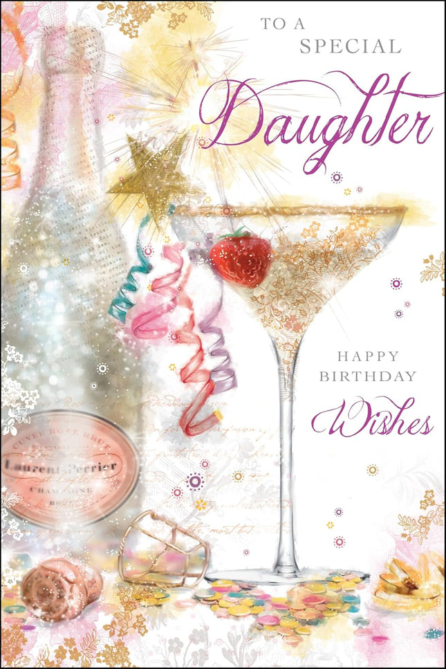Birthday Card for a Special Daughter – Champagne & Cocktail Design