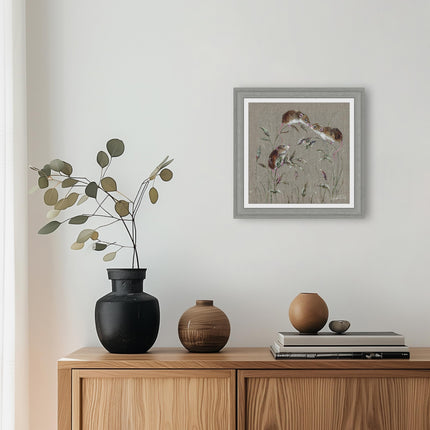 Framed Print Wall Art, 35 x 35cm Mousing Around by Nicola Jane Rowles