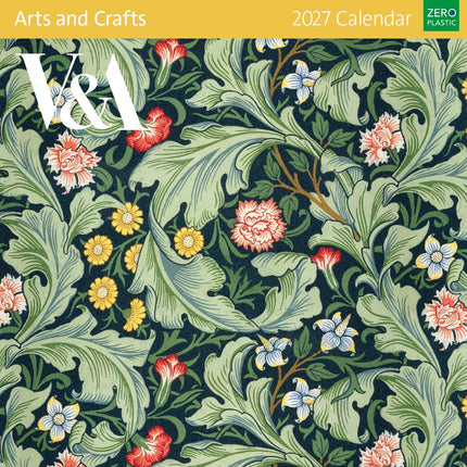 Arts and Crafts 2027 Calendar - Month to View Wall Calendar UK - 2027 Wall Planner and Personal Organiser for Home and Office