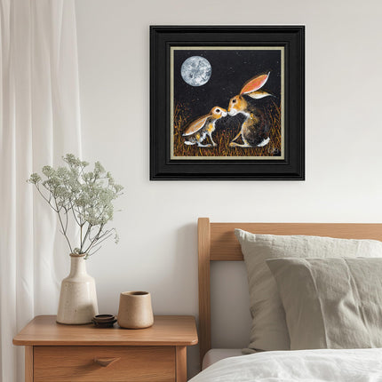 Framed Print Wall Art, 40 x 40cm, Rabbit Design