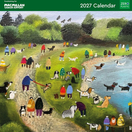 Dog Artwork 2027 Calendar - Month to View Macmillan Cancer Support Charity Wall Calendar UK - 2027 Wall Planner and Personal Organiser for Home and Office