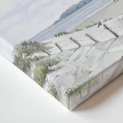 Seascape Canvas Print Wall Art - 'White Sands II' by Richard Macneil - Nautical Themed Artwork - Ready to Hang Home Décor - 30 x 40cm