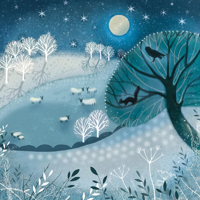 Charity Christmas Cards - Pack of 8 Premium Christmas Greeting Cards with Envelopes - Festive Winter Countryside Scene - Supporting UK Charities