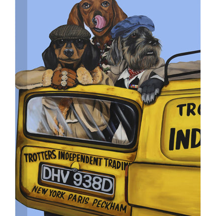 Funny Dogs Canvas Wall Art - 'Only Fools' by Craig Kenny - Dog Themed Artwork - Ready to Hang Home Décor - 30cm x 40cm