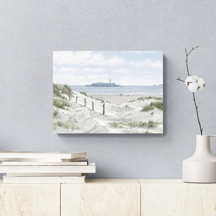 Seascape Canvas Print Wall Art - 'White Sands II' by Richard Macneil - Nautical Themed Artwork - Ready to Hang Home Décor - 30 x 40cm