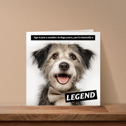 Funny Birthday Card for Men or Women - Amusing Dog Years Joke for Dog Lovers - Premium Greeting Card with Envelope - Eco-Friendly & Recyclable