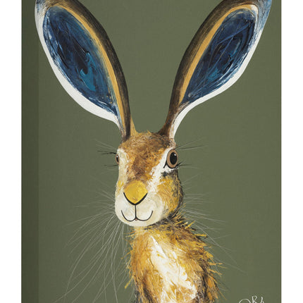 Artistic Hare Canvas Wall Art - 'Marley' by Quinn Russell - Wildlife Themed Artwork - Ready to Hang Home Décor - 30cm x 40cm