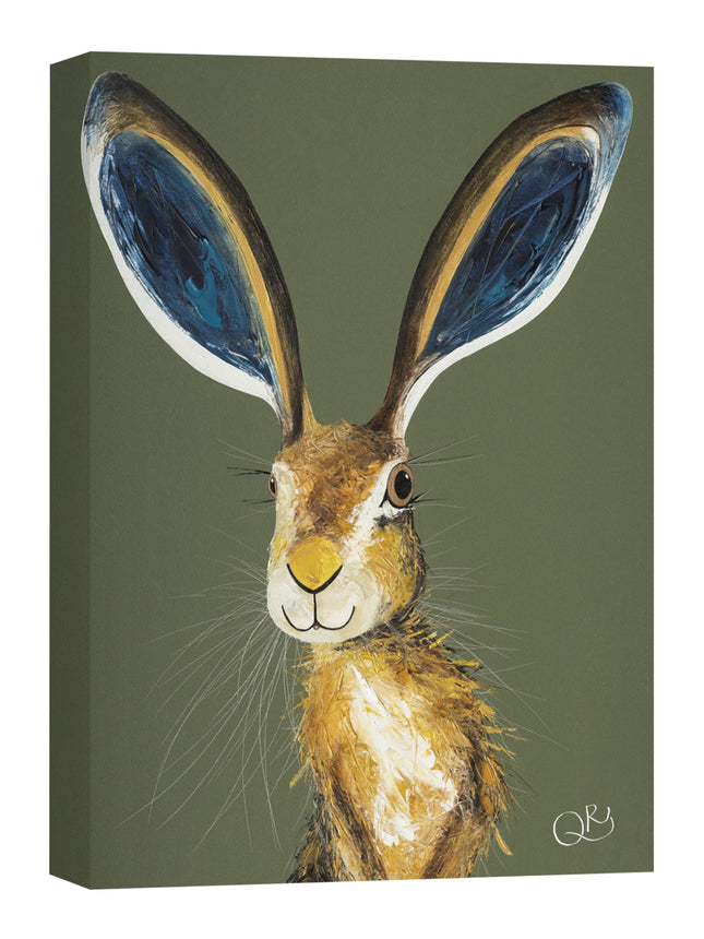 Artistic Hare Canvas Wall Art - 'Marley' by Quinn Russell - Wildlife Themed Artwork - Ready to Hang Home Décor - 30cm x 40cm