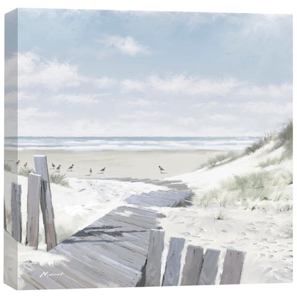 Coastal Scene Canvas Print - Pathway to the Beach II Painting by Richard Macneil - Contemporary Seaside Themed Artwork - 40 x 40cm