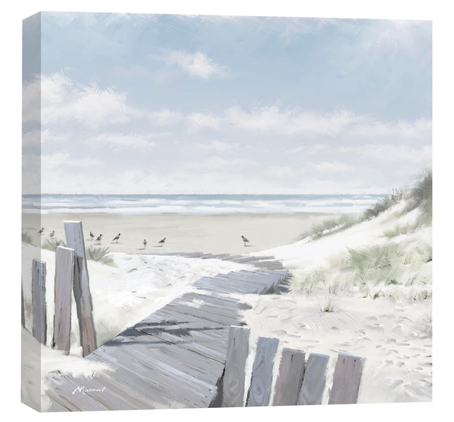 Coastal Scene Canvas Print - Pathway to the Beach II Painting by Richard Macneil - Contemporary Seaside Themed Artwork - 40 x 40cm