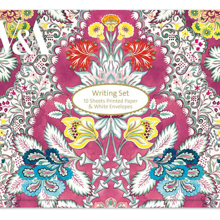 Writing Paper Set - 10 Sheets with Envelopes - Anna Maria Garthwaite 'Roccoco' Design - V&A Collection Stylish Stationery