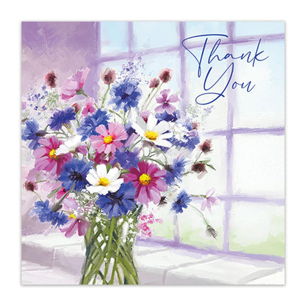 Thank You Notecards for Women Pack of 6 - Pretty Floral Design - Premium Greeting Cards Multipack with Envelopes - Eco-Friendly & Recyclable