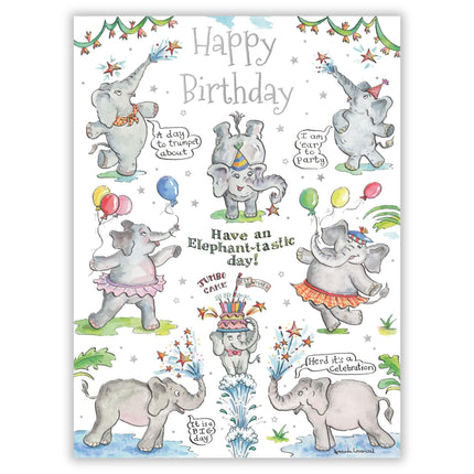 Funny Birthday Card for Him or Her - Humorous Elephant Design - Happy Birthday Card for Children, Teens or Adults - Foil Finish