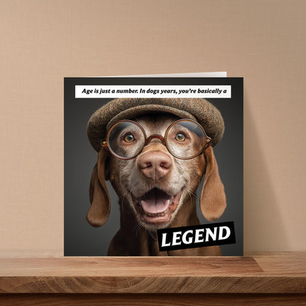 Funny Birthday Card for Men - Amusing Dog Years Joke for Dog Lovers - Premium Greeting Card with Envelope - Eco-Friendly & Recyclable