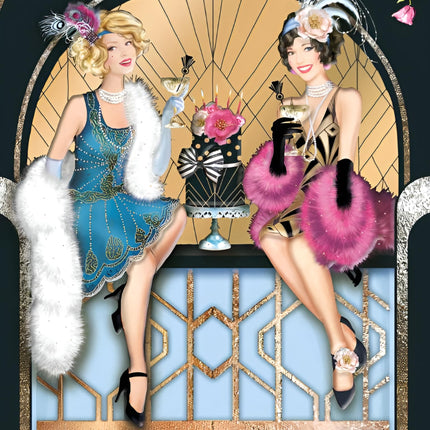 Birthday Card for Special Friend - Stylish Vintage Art Deco Design - Retro Birthday Greeting Card for Women