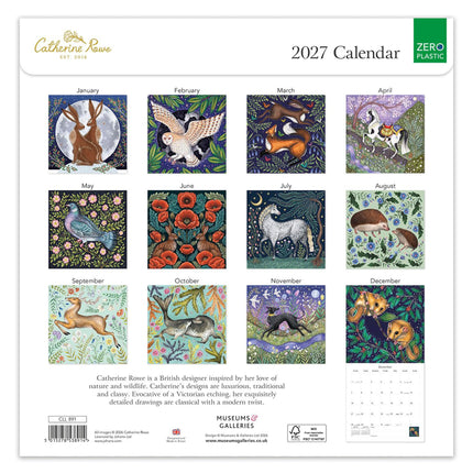 Catherine Rowe 2027 Calendar - Month to View Wall Calendar UK - 2027 Wall Planner and Personal Organiser for Home and Family