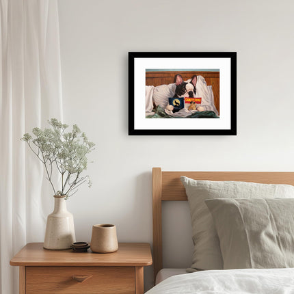 Funny Framed Print Wall Art, 43 x 33cm, Dirty Dog by Lucia Hefferman