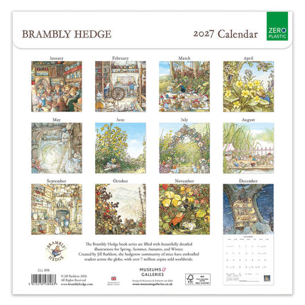 Brambly Hedge 2027 Calendar - Month to View Wall Calendar UK - 2027 Wall Planner and Personal Organiser for Home and Family