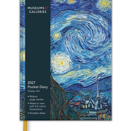 2027 A6 Pocket Diary - Week to View - Classic Art