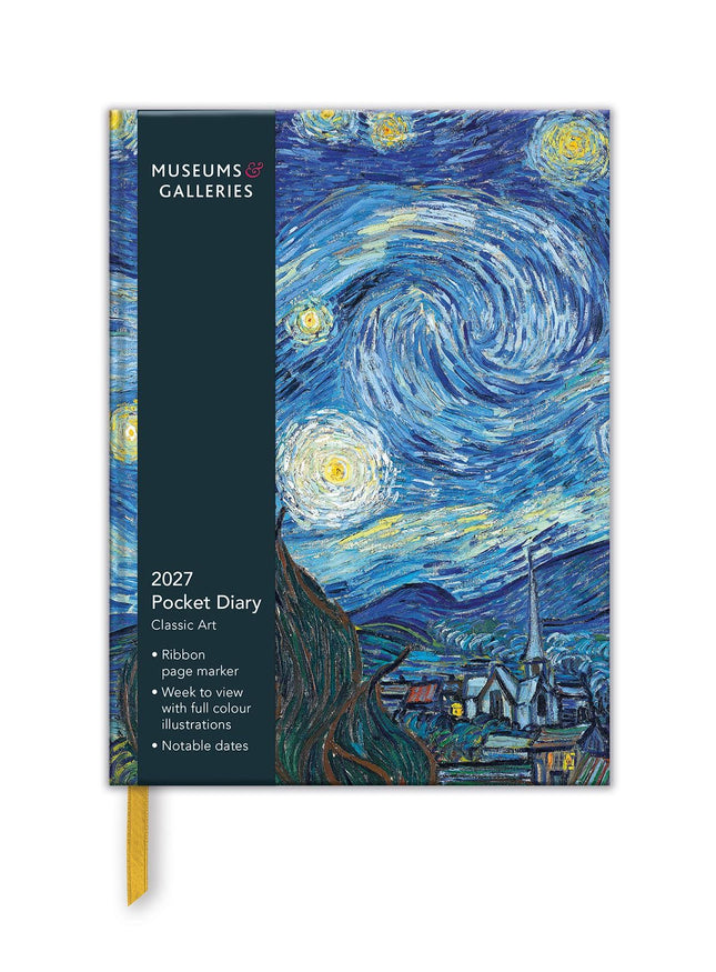 2027 A6 Pocket Diary - Week to View - Classic Art