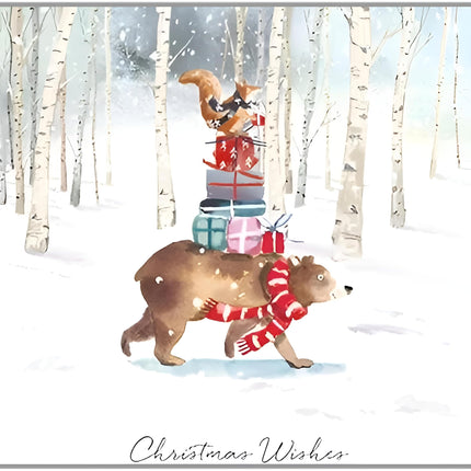 Charity Christmas Cards Pack of 6 - Charity Christmas Cards with an Artistic Forest Animal Design - Eco-Friendly Xmas Cards Multipack with Envelopes