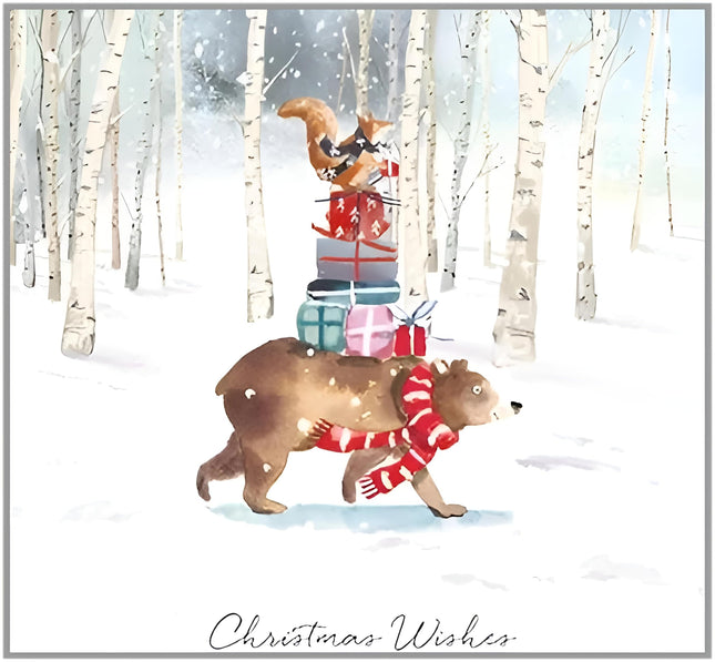 Charity Christmas Cards Pack of 6 - Charity Christmas Cards with an Artistic Forest Animal Design - Eco-Friendly Xmas Cards Multipack with Envelopes