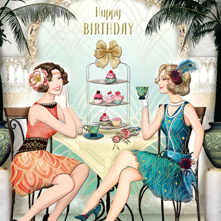 Birthday Card for Women - Stylish Vintage Art Deco Design - Retro Birthday Greeting Card - Eco-Friendly