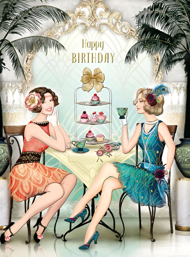 Birthday Card for Women - Stylish Vintage Art Deco Design - Retro Birthday Greeting Card - Eco-Friendly