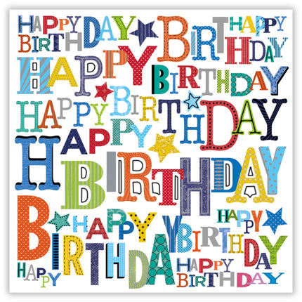 Birthday Card - Vibrant Lettering Design - Bold Birthday Greeting Card for Him, Her, Kids,Teens or Adults