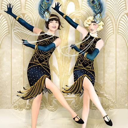 Birthday Card for Her – Stylish Art Deco Flapper Girls Design