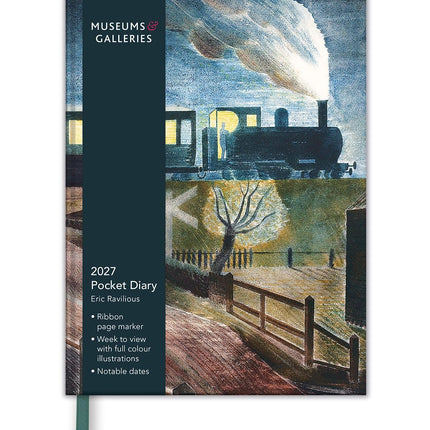 2027 A6 Pocket Diary - Week to View - British Scenes - Eric Ravilious Designs