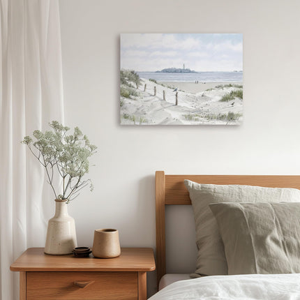 Seascape Canvas Print Wall Art - 'White Sands II' by Richard Macneil - Nautical Themed Artwork - Ready to Hang Home Décor - 30 x 40cm