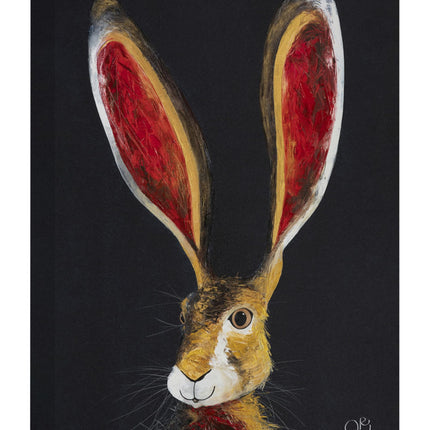Artistic Hare Canvas Wall Art - 'Lewis' by Quinn Russell - Wildlife Themed Artwork - Ready to Hang Home Décor - 30cm x 40cm