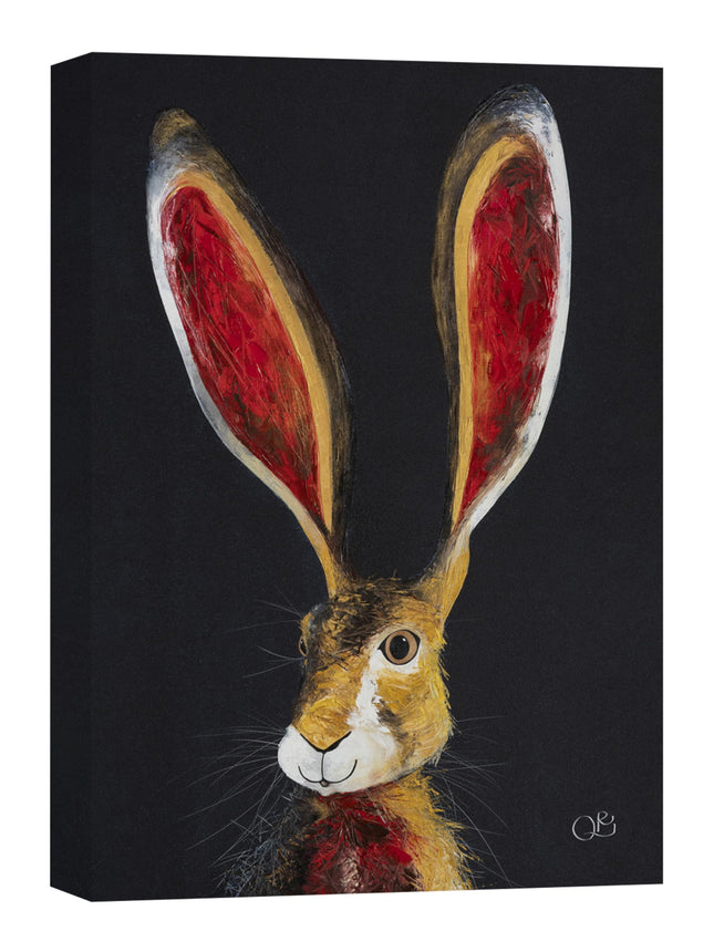 Artistic Hare Canvas Wall Art - 'Lewis' by Quinn Russell - Wildlife Themed Artwork - Ready to Hang Home Décor - 30cm x 40cm