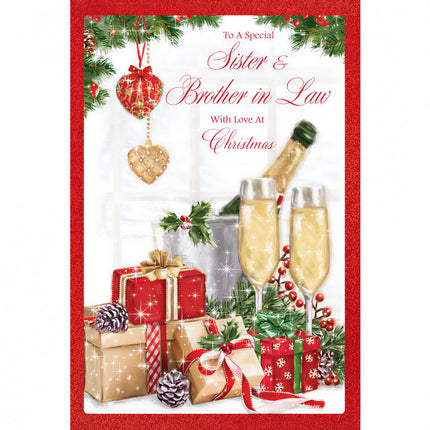 Christmas Card for Sister & Brother in Law - Festive Drinks - Premium Greeting Card for Special Couple with Envelope - For Both of You