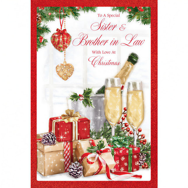 Christmas Card for Sister & Brother in Law - Festive Drinks - Premium Greeting Card for Special Couple with Envelope - For Both of You