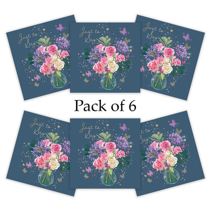 Blank Notecards for Women Pack of 6 - Pretty Floral Butterflies Design - Premium Greeting Cards Multipack with Envelopes - Suitable for Birthday, Thank You & Other Occasions