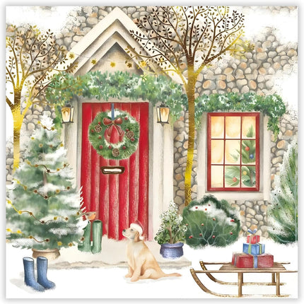 Charity Christmas Cards Pack of 10 - Festive Puppy Dog in the Snow - Premium Greeting Cards Multipack with Envelopes - Supporting UK Charities