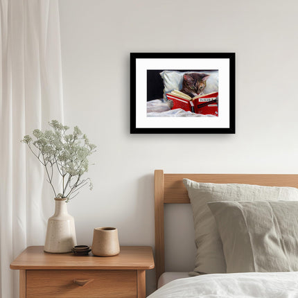 Funny Framed Print Wall Art, 43 x 33cm, Cat Design