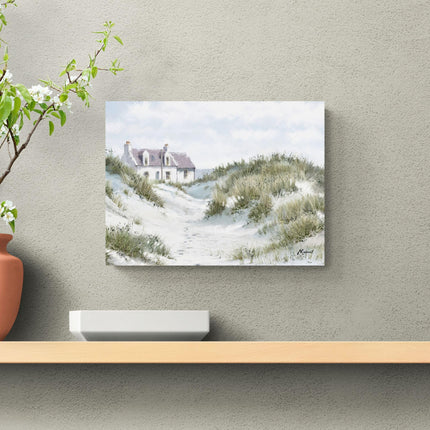 Seascape Canvas Print Wall Art - Nautical Themed Home Decor - Richard Macneil Artwork - Ready to Hang 'White Sands I' Painting - 30 x 40cm