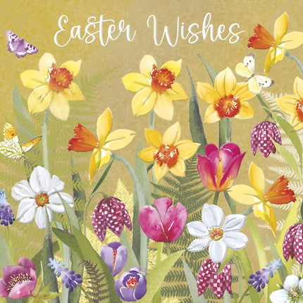 Easter Greeting Cards Pack of 6 - Happy Easter Cards with 6 Assorted Designs - Spring Flowers, Countryside and Cute - General Multipack for Family, Friends and Children - 127 x 127mm