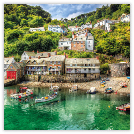 Birthday Card for Men or Women - Coastal Harbour Design - Scenic Birthday Greeting Card