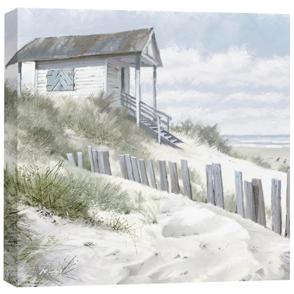 Coastal Scene Canvas Print - Pathway to the Beach I Painting by Richard Macneil - Contemporary Seaside Themed Artwork - 40 x 40cm