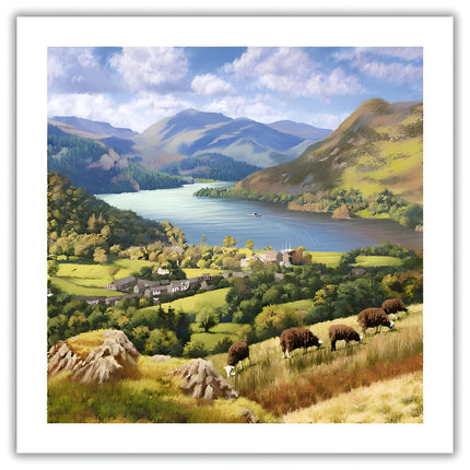 Birthday / Blank Greeting Card - Blank Card for Men / Women with Scenic Windermere, Lake District Countryside Design - General Card Suitable for Any Occasion